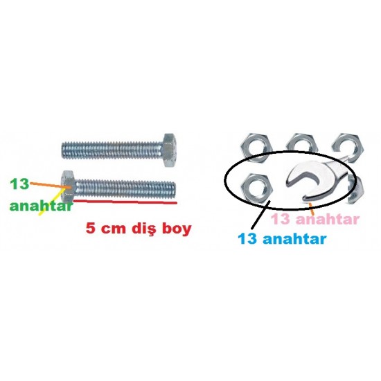 Beşik Sallama Kolu Vidalı Takım