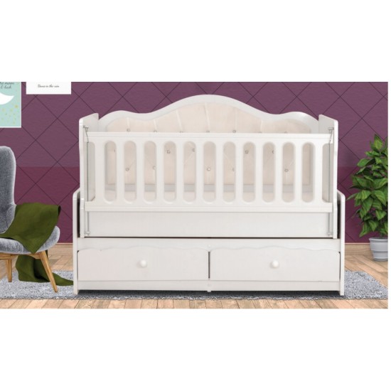Ibermo İnci Quilted Crib with Elevator