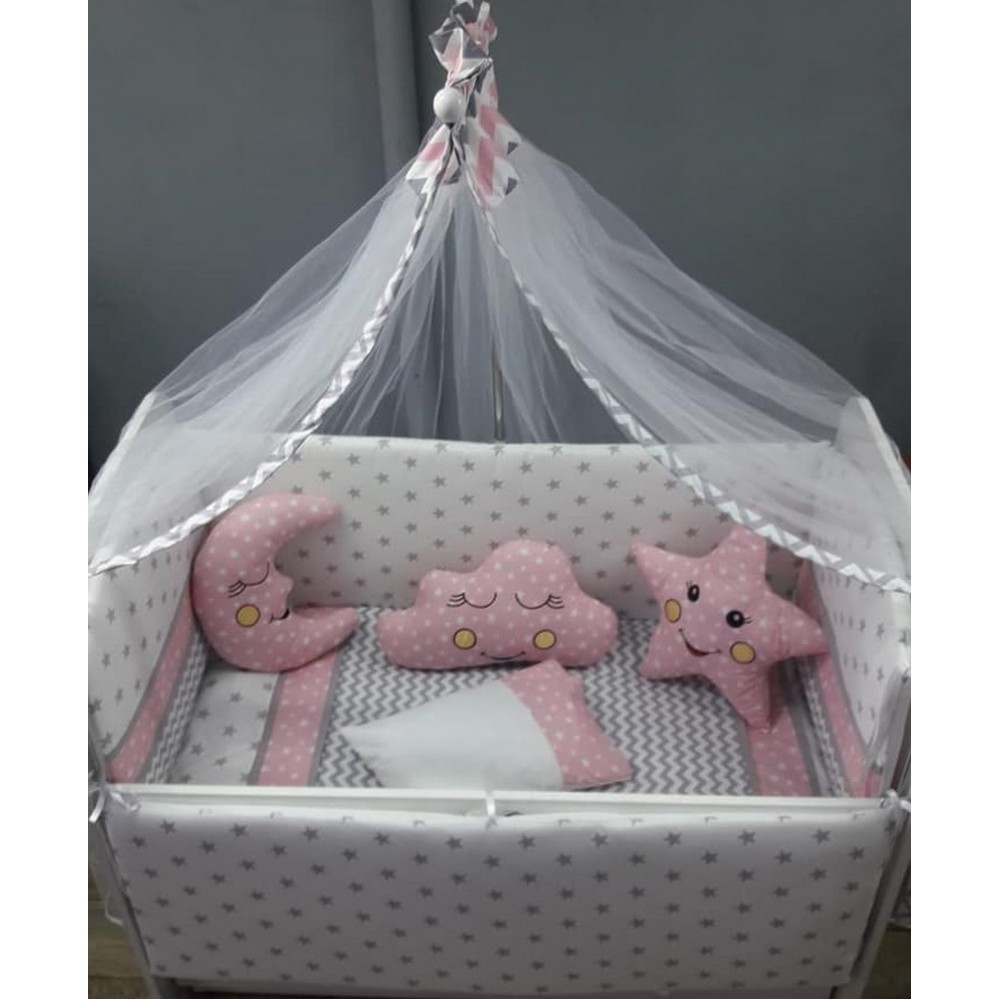 Grand Baby Lüks Beşik Uyku Seti Pembe